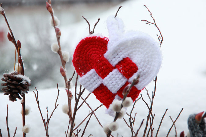 Crochet Danish Heart Christmas Decoration "Julehjerte"