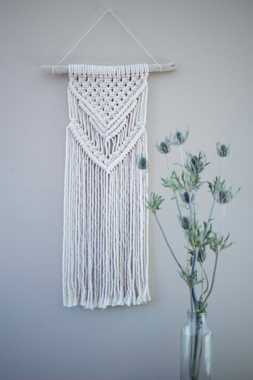 Small Macrame Wall Hanging with 100% Cotton Rope