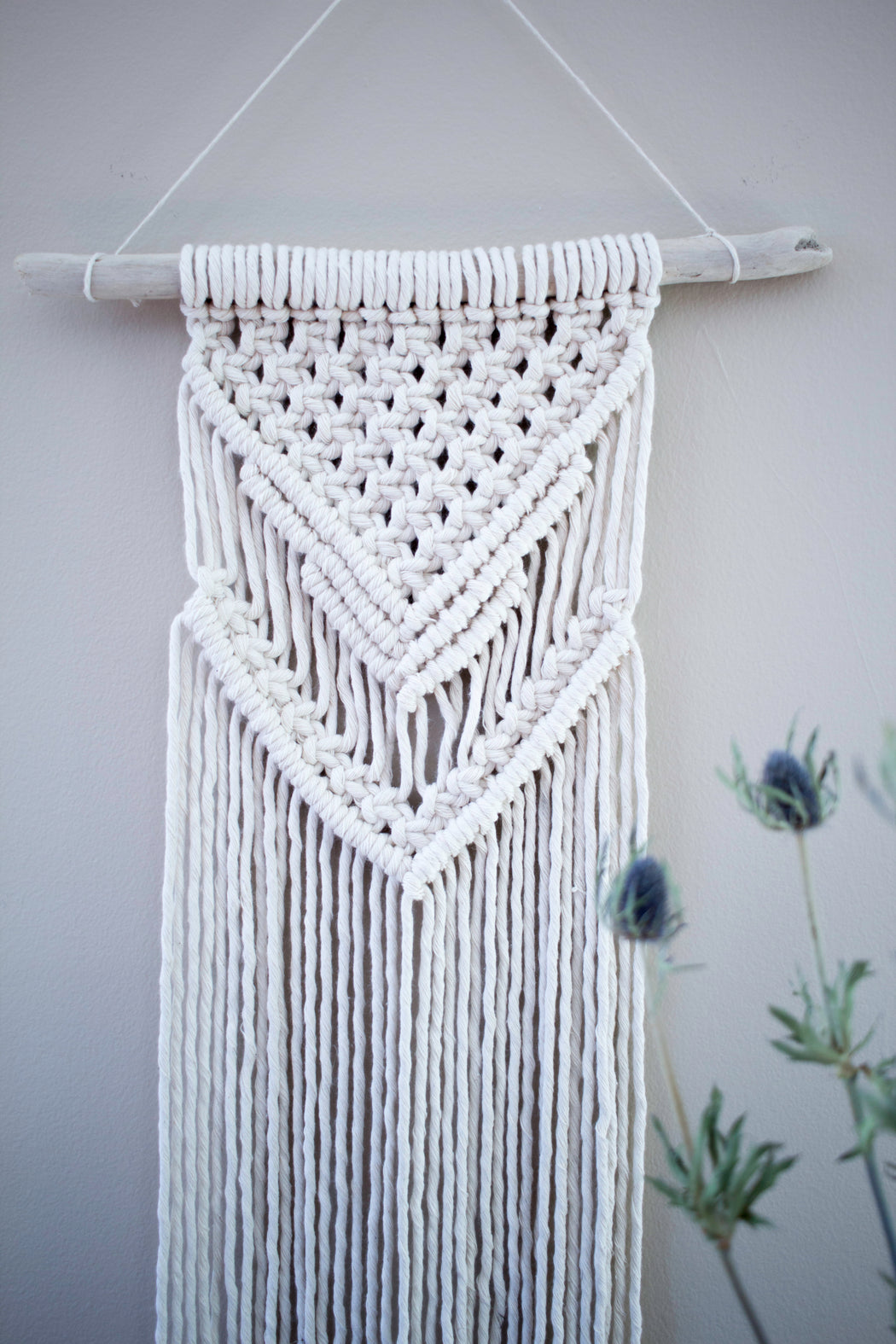 Small Macrame Wall Hanging with 100% Cotton Rope