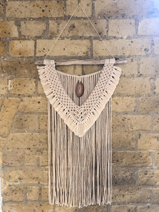 Large macrame with agate